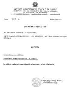 graduatoria ATA II fascia